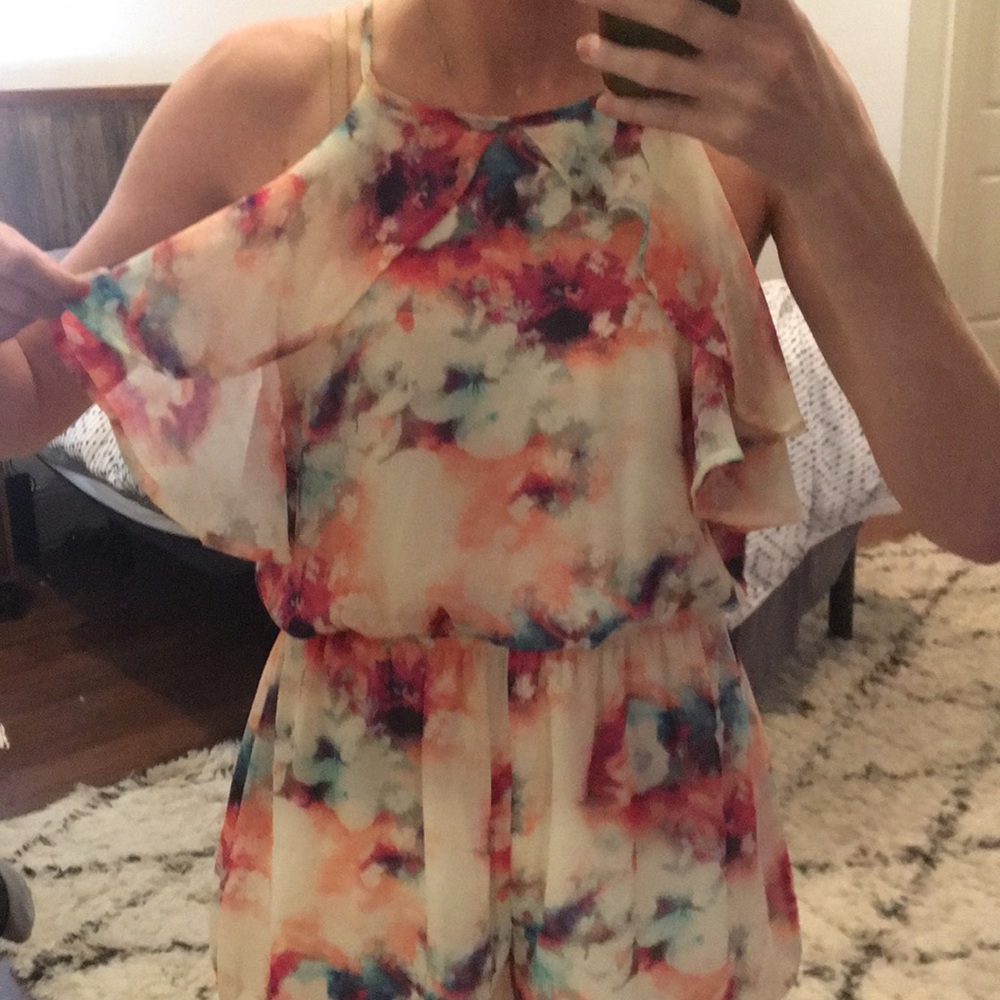 Vestique multicolored tie back romper - Picture 5 of 6